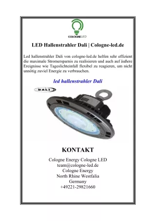 LED Hallenstrahler Dali  Cologne-led.de