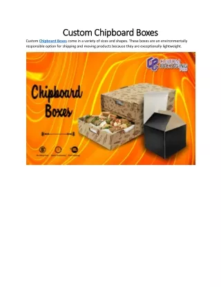 Custom Chipboard Boxes