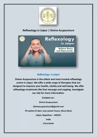 Reflexology in Jaipur | Divine Acupuncture