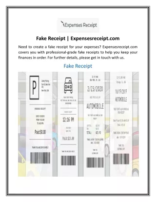 Fake Receipt  Expensesreceipt