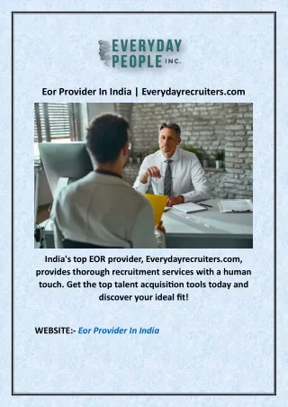 Eor Provider In India | Everydayrecruiters.com