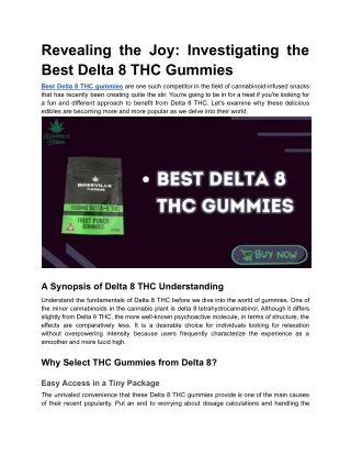 Revealing the Joy_ Investigating the Best Delta 8 THC Gummies