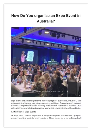 How Do You organise an Expo Event in Australia?