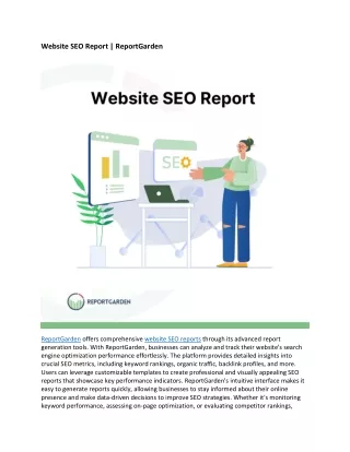 Website SEO Report | ReportGarden