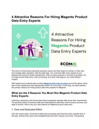 4 Attractive Reasons For Hiring Magento Product Data Entry Experts