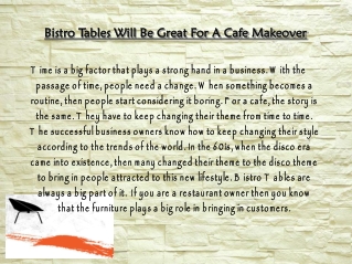 Bistro Tables Will Be Great For A Cafe Makeover