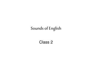 Sounds of English