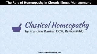 The Role of Homeopathy in Chronic Illness Management