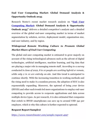 End User Computing Market: Global Demand Analysis & Opportunity Outlook 2035