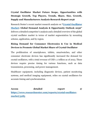 Crystal Oscillator Market Trends 2036