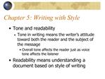 Chapter 5: Writing with Style