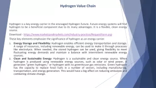 Hydrogen Value Chain