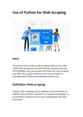 Use of Python for Web Scraping