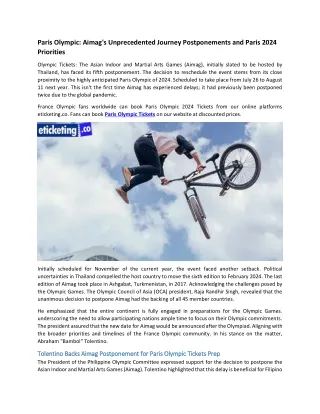 Aimag's Unprecedented Journey Postponements and Paris Olympic Priorities