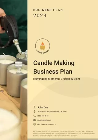 Candle Making Business Plan Example