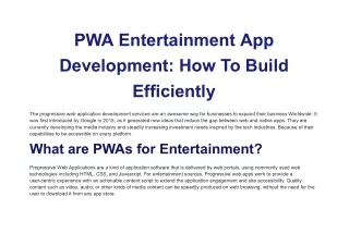 PWA Entertainment App Development_ How To Build Efficiently