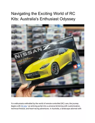Navigating the Exciting World of RC Kits: Australia's Enthusiast Odyssey