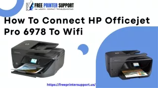 How To Connect HP Officejet Pro 6978 To Wifi