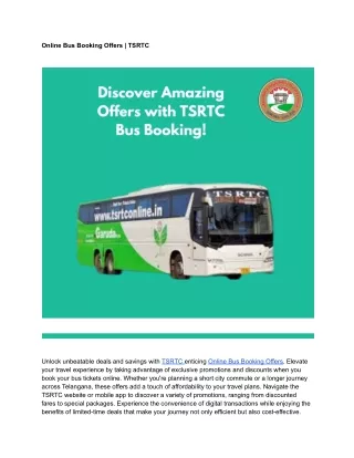 Online Bus Booking Offers | TSRTC