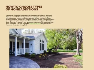How to Choose Types of Home Additions