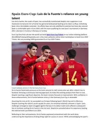 Spain Euro Cup Luis de la Fuente's reliance on young talent