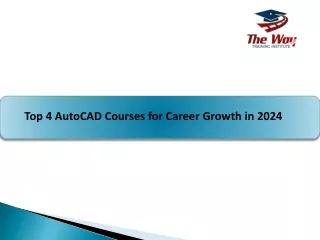 Top 4 AutoCAD Courses for Career Growth in 2024