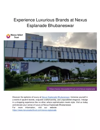 Experience Luxury Shopping at Nexus Esplanade Bhubaneswar & Select City Walk Delhi