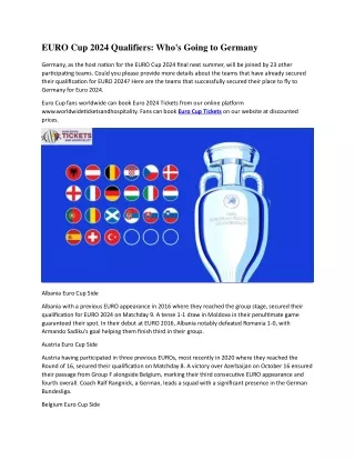 EURO Cup 2024 Qualifiers-Who's Going to Germany