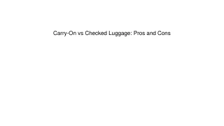 Carry-On vs Checked Luggage Pros and Cons