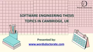 Software Engineering Thesis Topics in Cambridge, UK