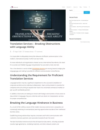 Translation Services – Breaking Obstructions with Language Ability