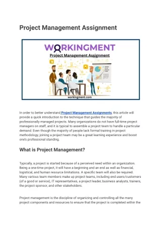 Project Management Assignment