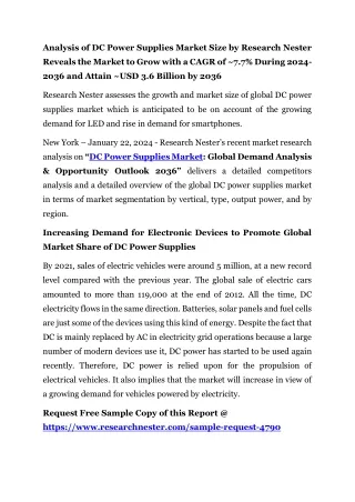 DC Power Supplies Market