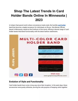 Shop the Latest Card Holder Band Trends Online in Minnesota | 2023