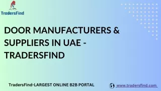 Door Manufacturers & Suppliers in UAE - TradersFind