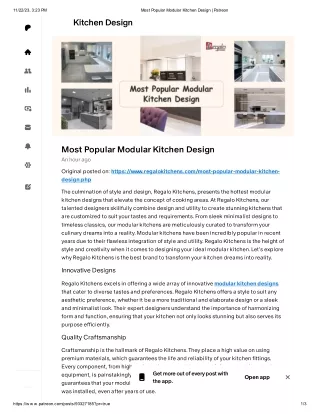 Most Popular Modular Kitchen Design