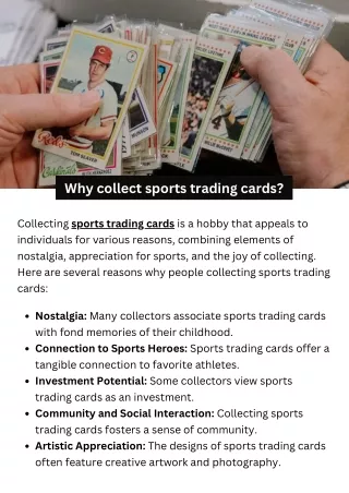 Why collect sports trading cards?