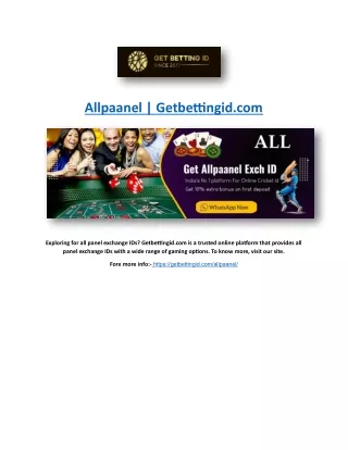 Allpaanel | Getbettingid.com