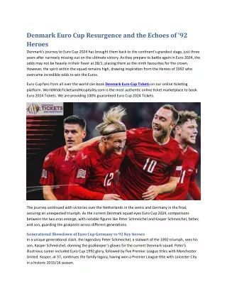 Denmark Euro Cup Denmark's Resurgence and the Echoes of '92 Heroes