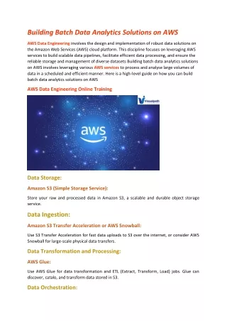 AWS Data Engineering Training Ameerpet | Data Analytics Course Training