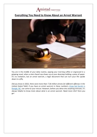 Everything You Need to Know About an Arrest Warrant - Amistad Bail and Immigration Bonds