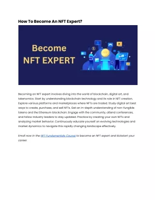 How To Become An NFT Expert_