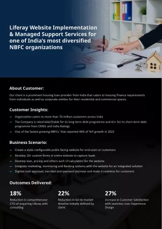 Liferay Website Implementation & Support for Leading Indian NBFC