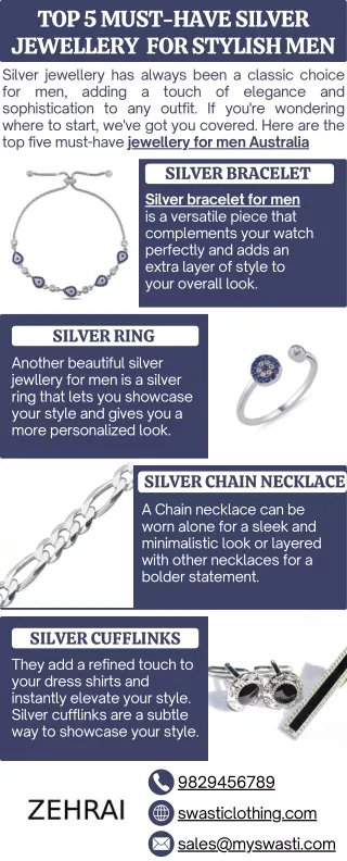 Top 5 Must-Have Silver Jewellery Pieces for Stylish Men