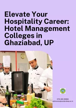 Elevate Your Hospitality Career: Hotel Management Colleges in Ghaziabad, UP