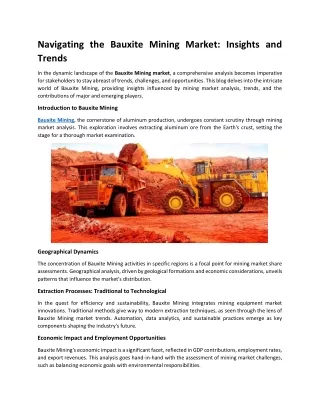 Bauxite Mining Market