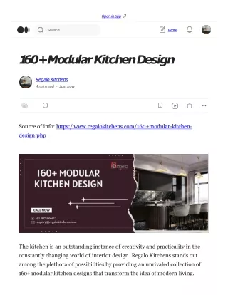 160  Modular Kitchen Design. Source of info… _ by Regalo Kitchens _ Nov, 2023 _ Medium