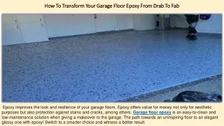 How To Transform Your Garage Floor Epoxy From Drab To Fab