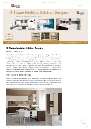 U-Shape Modular Kitchen Designs