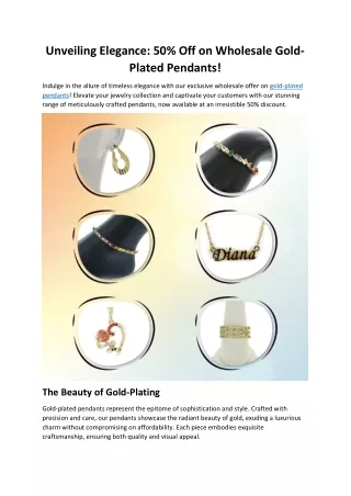 Gold plated pendants
